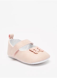 Butterfly Accented Booties with Hook and Loop Closure