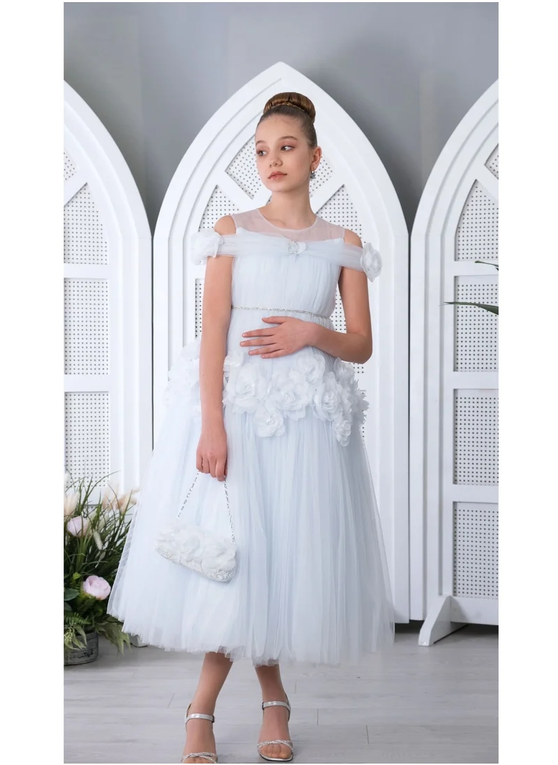 VIA BAMBINO Flower Teen Dress Blue 3131