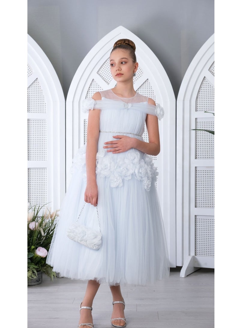 فيا بامبينو فستان زهري للمراهقين أزرق 3131 - Image 1