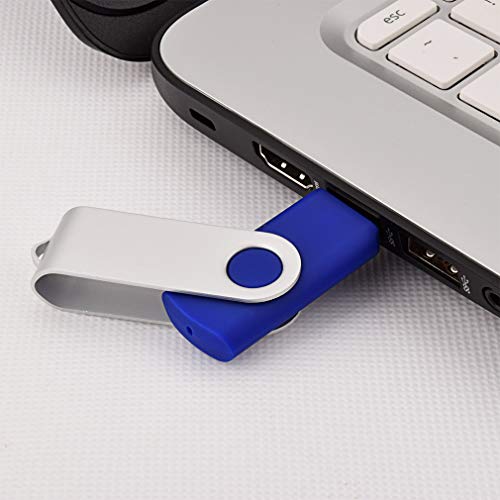 KOOTION 10 Pack 4 GB USB Flash Drive 4gb Flash Drives Keychain Thumb Drive Swivel Memory Stick Blue - Image 5