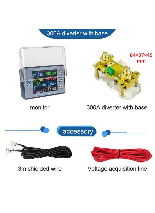 Generic 2.4inch Color LCD Screen Coulometer Voltage Current Capacity Meter Electric Car RV Battery Coulometers Bidirectional Current Detection  - Image 4