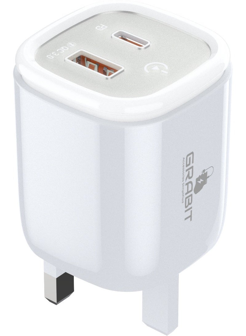 GRABIT GTC-125H Fast Charger 25W PD with Halo Night Light – USB-C + USB-A Dual Port, PPS Compatible - Image 2