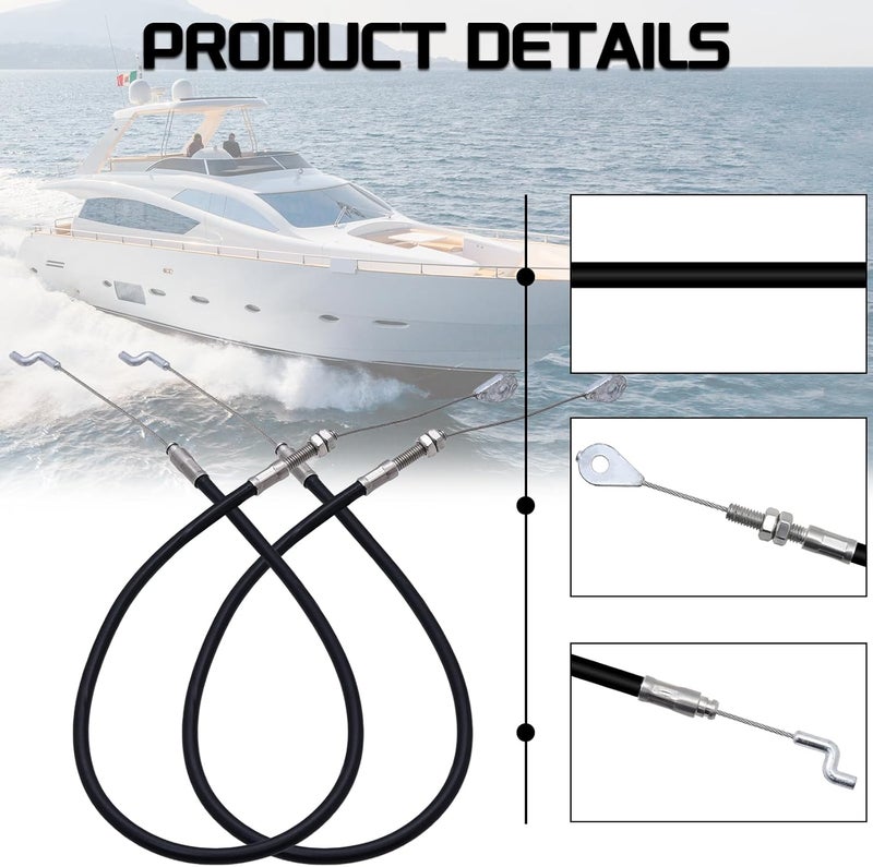 Geloo 2pcs Cowl Latch Cable for Mercury Verado L6 Outboard Engines - Image 2