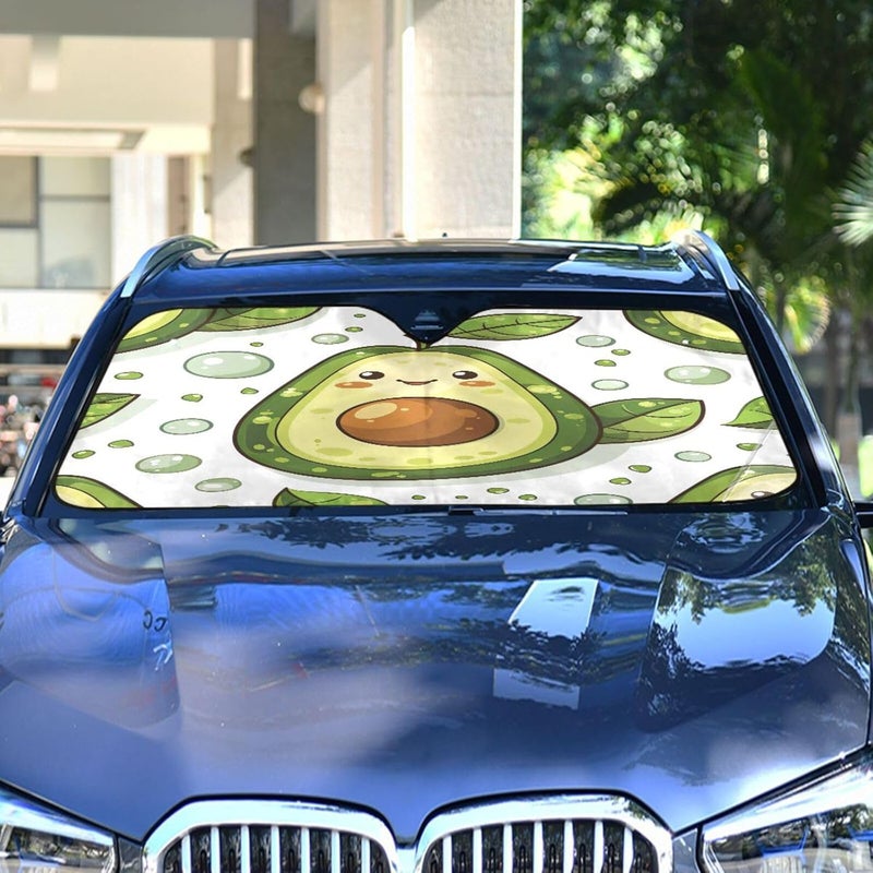 Avocado Car Windshield Sun Shade Foldable Sun Visor Automotive Sunshades for Car Truck SUV Blocks UV Rays Keep Your Vehicle Cool - Image 4