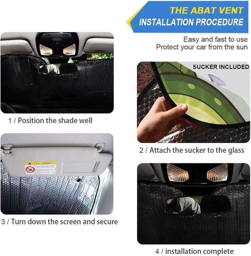 Avocado Car Windshield Sun Shade Foldable Sun Visor Automotive Sunshades for Car Truck SUV Blocks UV Rays Keep Your Vehicle Cool - Image 2