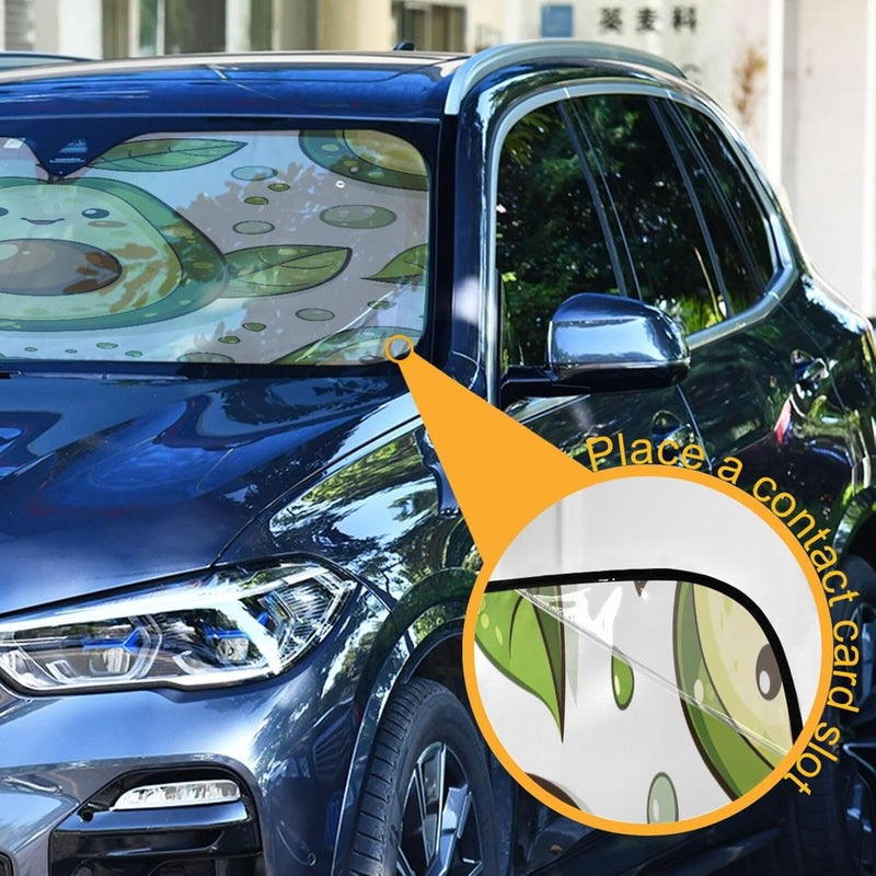 Avocado Car Windshield Sun Shade Foldable Sun Visor Automotive Sunshades for Car Truck SUV Blocks UV Rays Keep Your Vehicle Cool - Image 3