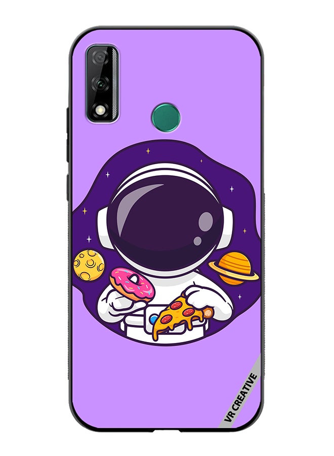 VR CREATIVE Protective Case Cover For Huawei Y8s Cute Astronaut Eating Donut And Pizza Design Multicolour - Image 1
