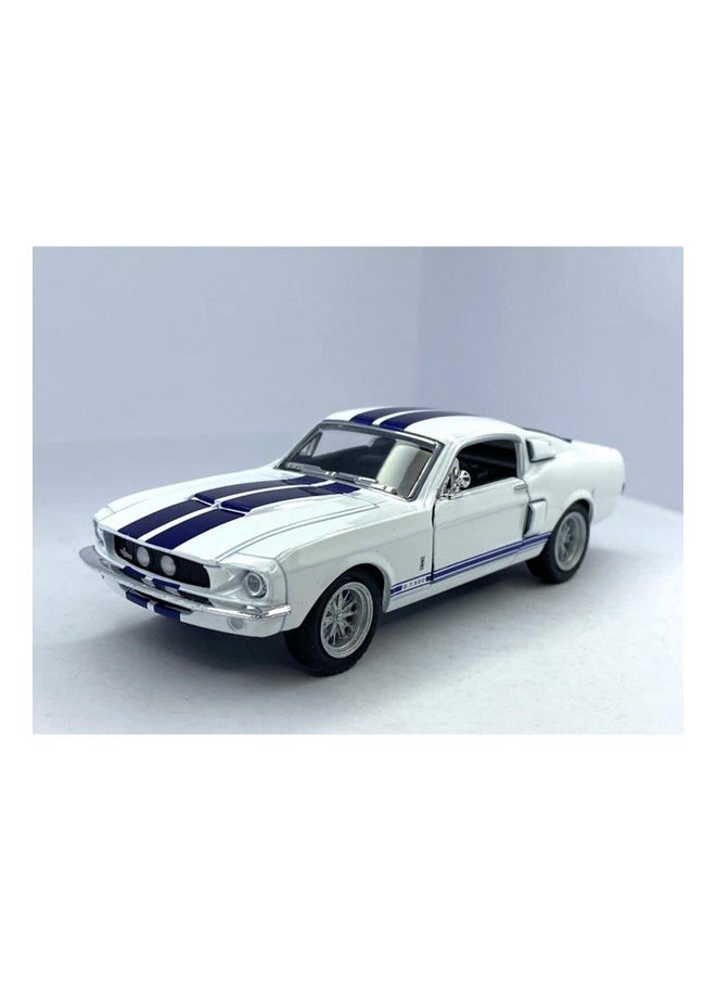 Kinsmart 1967 Ford Shelby Mustang Gt500 White 1:38 Scale 5 Inch Die Cast Model Toy Race Car W/Pullback Action  - Image 1