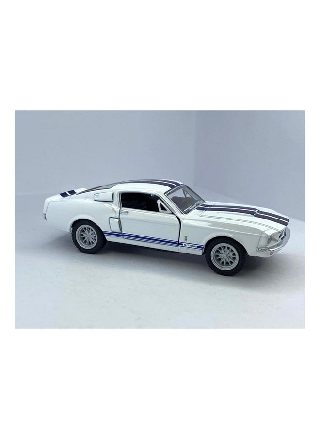 Kinsmart 1967 Ford Shelby Mustang Gt500 White 1:38 Scale 5 Inch Die Cast Model Toy Race Car W/Pullback Action  - Image 4