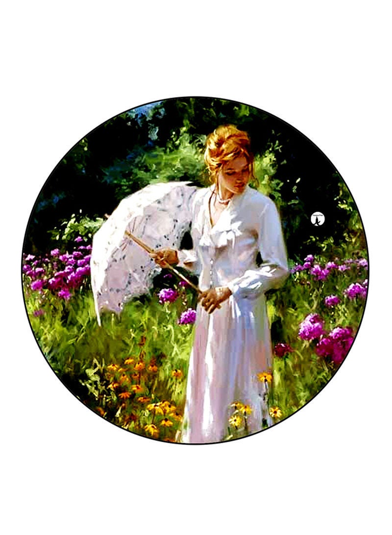 RKN Vintage Art Printed Mouse Pad Round  Multicolour