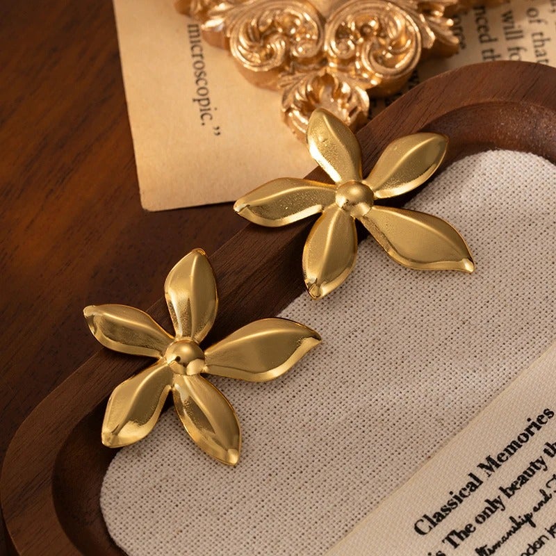 حلق أستانليس ستيل ذهبي - Image 2