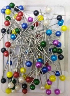 Libra Needle Pins for Fabric, Straight with Colored Ball Glass Heads Long 1.5 Inch, Quilting Dressmaker, Jewelry DIY Decoration, Craft and Project (100 PCS, Colorful)  - Image 1