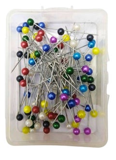 Libra Needle Pins for Fabric, Straight with Colored Ball Glass Heads Long 1.5 Inch, Quilting Dressmaker, Jewelry DIY Decoration, Craft and Project (100 PCS, Colorful)  - Image 2