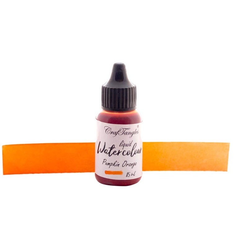 CrafTangles Liquid Watercolor (15 ml) - Pumpkin Orange - Image 2