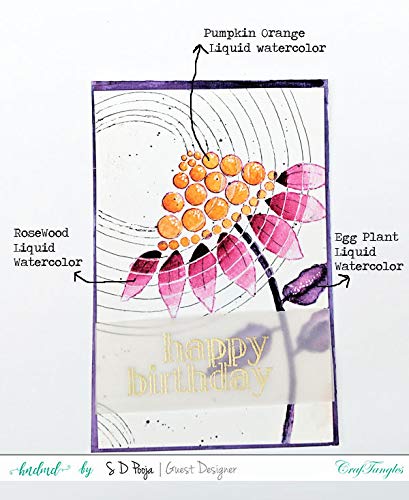 CrafTangles Liquid Watercolor (15 ml) - Pumpkin Orange - Image 5