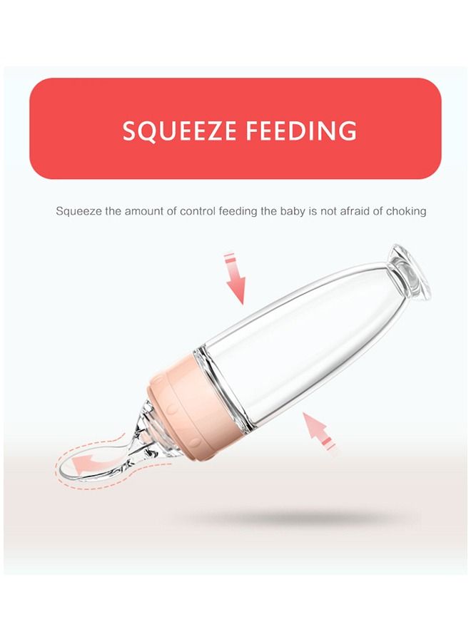 Umiwin زجاجة رضاعة وملعقة من السيليكون مقاومة للتسرب لتوزيع الطعام للأطفال، باللون الأصفر/الشفاف - Image 5