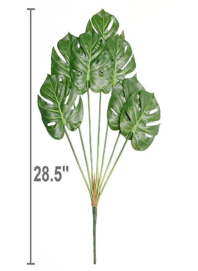 SLanC Artificial Palm Plants Leaves Faux Turtle Leaf Fake Tropical Large Palm Tree Leaves Imitation Leaf Artificial Plants for Home Kitchen Party Flowers Arrangement Wedding Decorations - Image 2