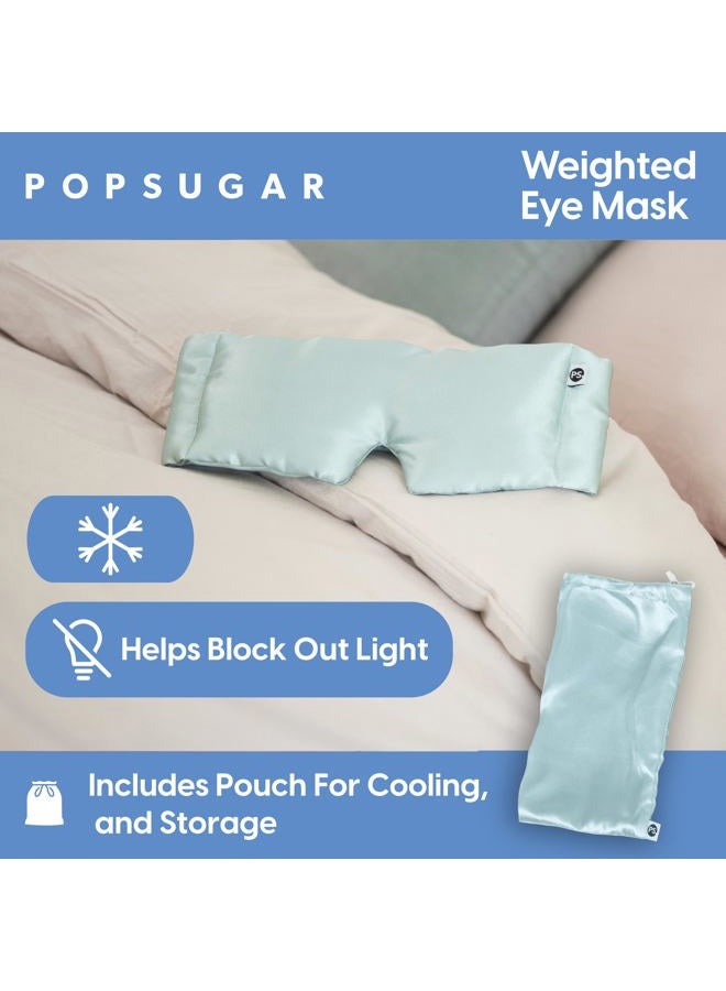POPSUGAR Weighted Sleep Eye Mask, Light-Blocking and Silk Eye Mask for Adults and Women, Best for Sleeping and Travel, Comfortable Contoured Design - Image 5