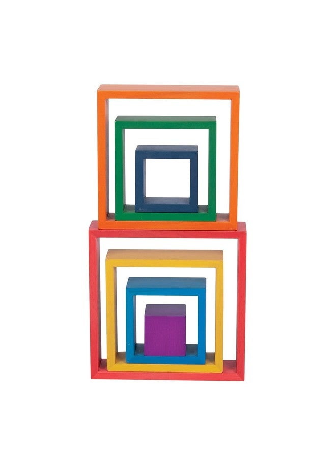 TickiT - 73416 Wooden Rainbow Architect Squares - Nesting Puzzle - Stacking Blocks for Ages 12M+ - Image 4