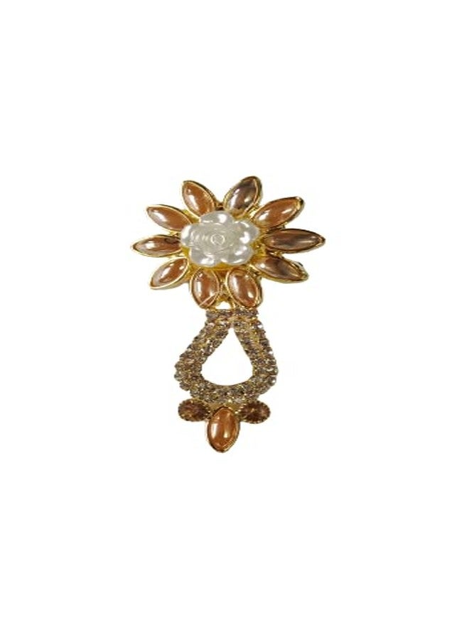 Bhumi Creation Traditional Indo western Designer Fancy Wedding Brooch For Women Brooch (Pink) - Image 3