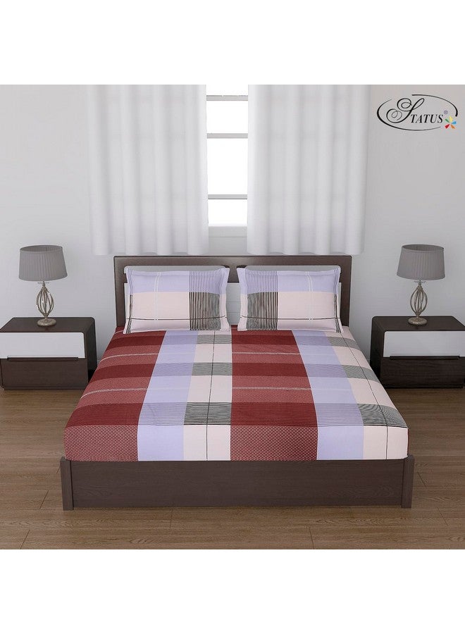 Status Contract عقد الحالة - ملاءة سرير مزدوجة غنية بالقطن مع 2 غطاء وسادة لغرفة النوم، المنزل، الفندق - 120 جرام/متر مربع (مارون أصفر) - Image 1