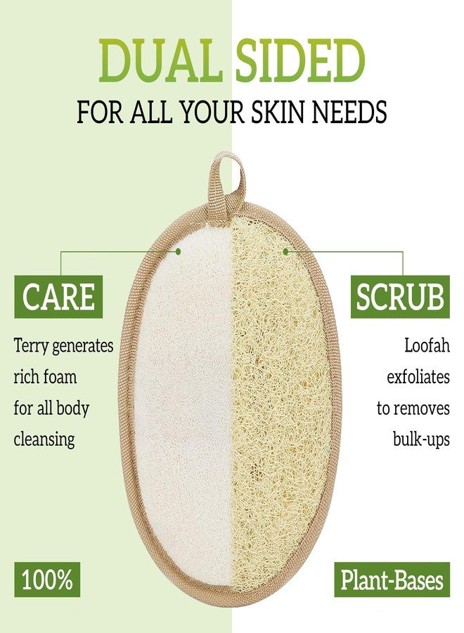 Miw Piw Natural Loofah Exfoliating Body Scrubber (Pack 3), Loofah Bath Sponge, Luffa for Women and Men, 100% Biodegradable Compostable, Dye Free, Zero Waste Eco Friendly Sustainable (4" x 5.5" Each) - Image 3
