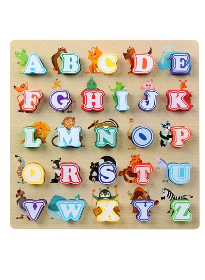 Alphabet Puzzle, Kids Early Development Toy, 3D Wooden Alphabet Capital and Small Letters - Image 4