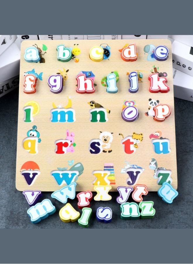 Alphabet Puzzle, Kids Early Development Toy, 3D Wooden Alphabet Capital and Small Letters - Image 5