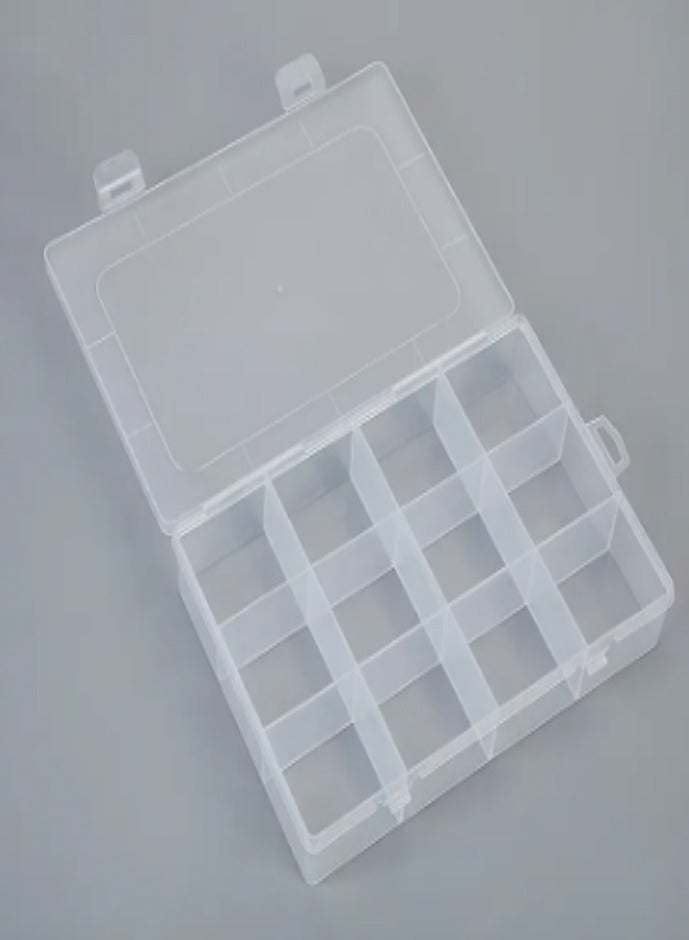 SOLASTA 12 Grids Plastic Organizer Box for Clear Craft Storage Bead Organizer Box Earring Organizer Travel Pill Organizer Jewelry Organizer Storage Boxes Screw Seed  - Image 1