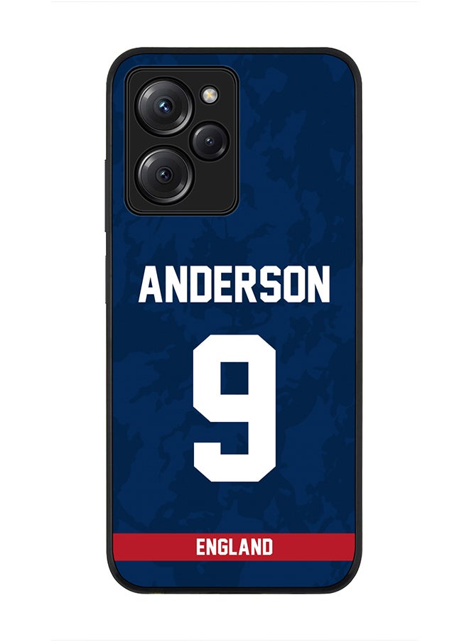 Stylizedd - Cover for Poco X5 Pro, Rugged Black Slim fit Soft Flexible Thin Protective Phone Cases - Player Name - James Anderson, Jersey Number- 9 - Image 1