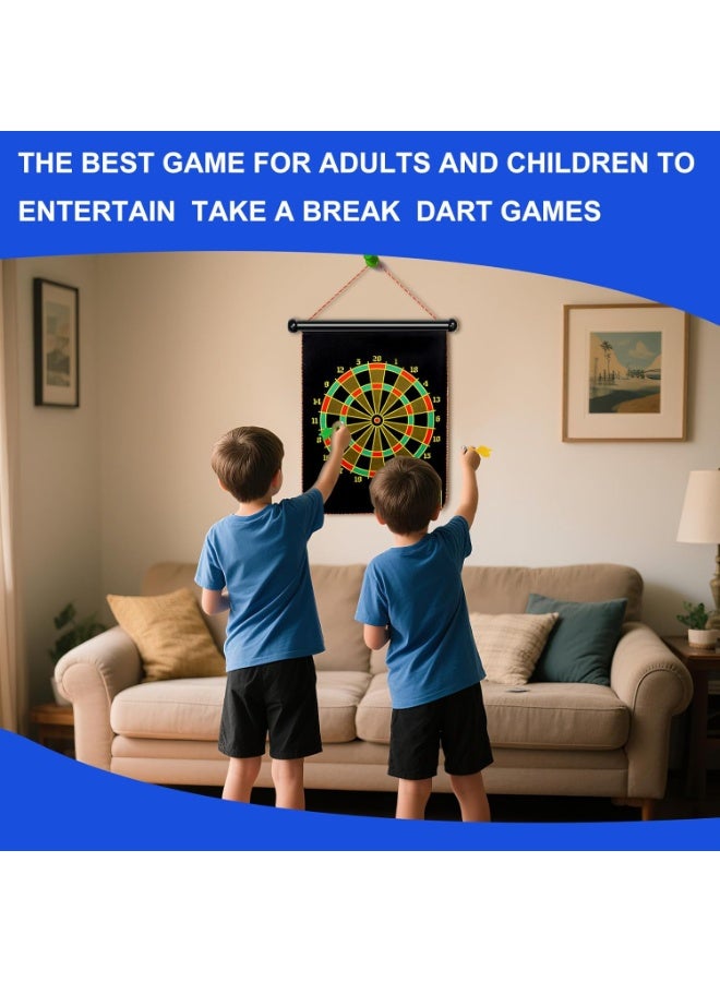 Kids Flocking Magnetic Dart Board – Double-sided Darts Plate – Parent-Child Fun Interaction Toys – Magnetic Dart Board Outdoor Game – Comes with 4 Darts – Best Toys Gifts for Teenage Boys Girls Age 5-12 (12 inches) - Image 5