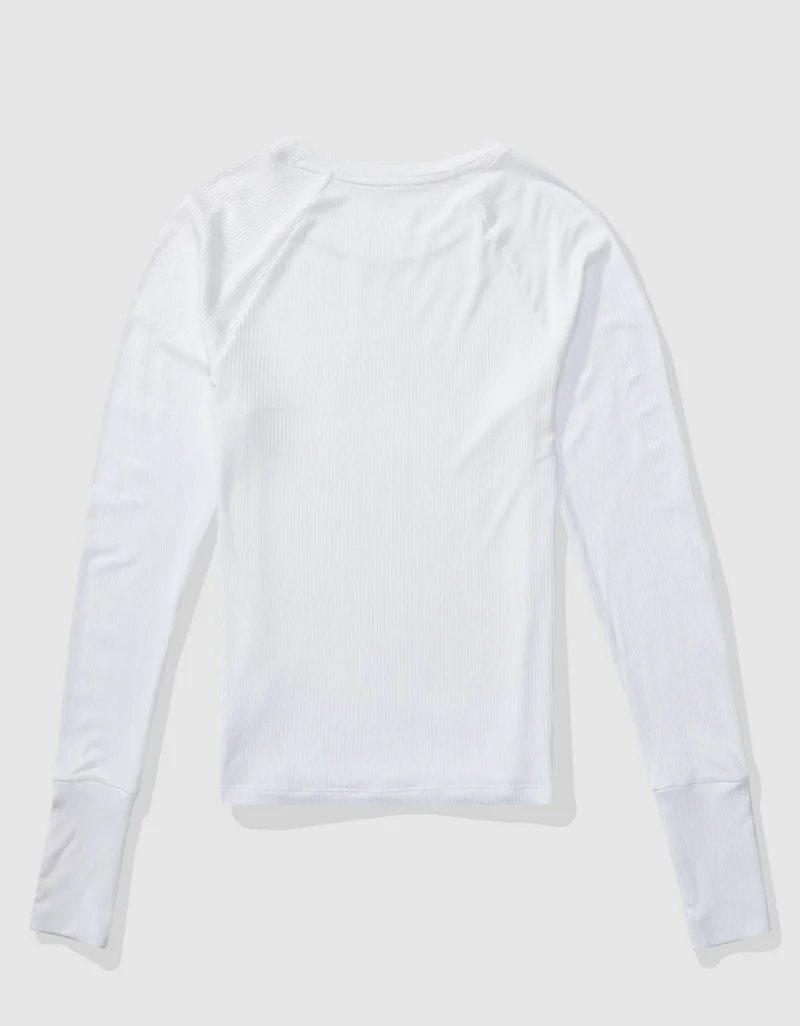 Aerie  OFFLINE By Aerie Thumbs Up Ribbed T-Shirt for Women | Best Price UAE
