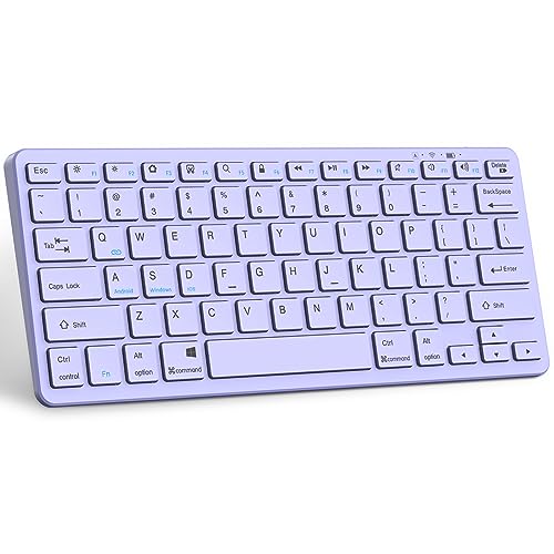 TaIYanG Bluetooth Keyboard for iPad Wireless Keyboard Compatible with iPad A16 11th 10th Generation, 10.2(9th/8th/7th Gen), Air/Pro/Mini and All Bluetooth Devices (Light Purple) - Image 1