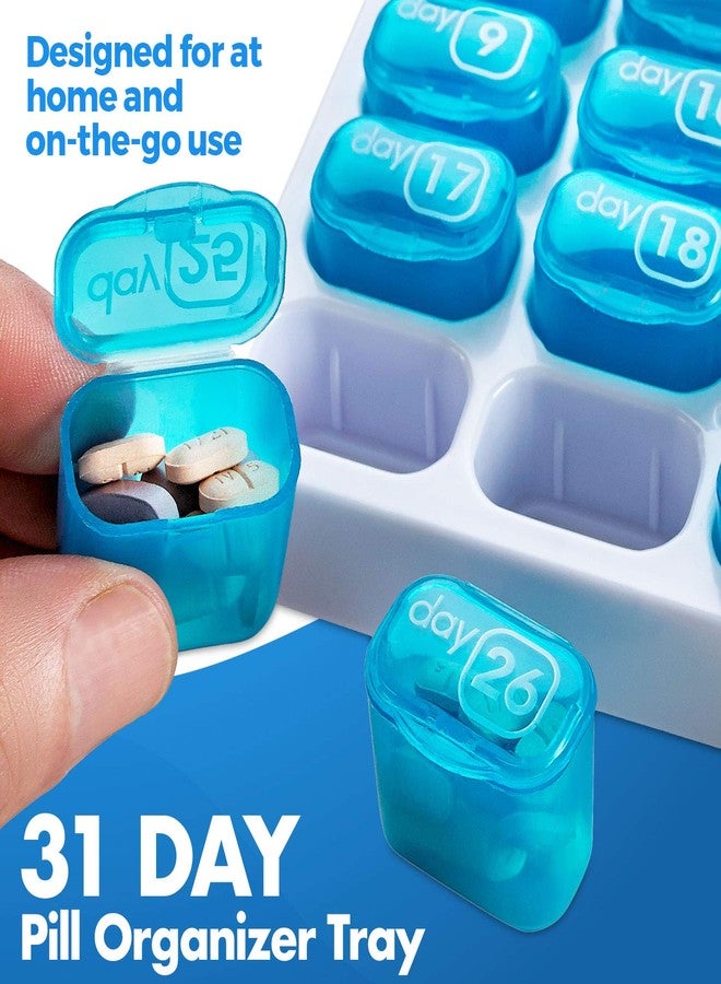 MEDca Monthly Pill Organizer - (Pack of 2) 31 Day Pill Organizer with Large Removable Medication Pods, Portable Pill Case Box and Holder for Daily Medicine and Vitamins, Great for Travel - Image 3
