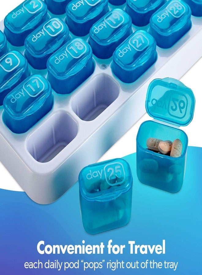 MEDca Monthly Pill Organizer - (Pack of 2) 31 Day Pill Organizer with Large Removable Medication Pods, Portable Pill Case Box and Holder for Daily Medicine and Vitamins, Great for Travel - Image 2