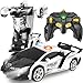 Britik Transform Remote Control Car  Rc Cars OneButton Transforming 360 Rotation Drifting 24ghz 118 Scale Gift Kids Aged 46 Year Old BoysGirls Police Car Black - Image 4