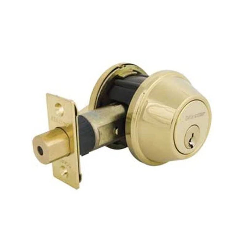 Master Lock DSNRN0603PBOX Nightwatch Deadbolt with Bump Stop Cylinder, Bright Brass - Image 5