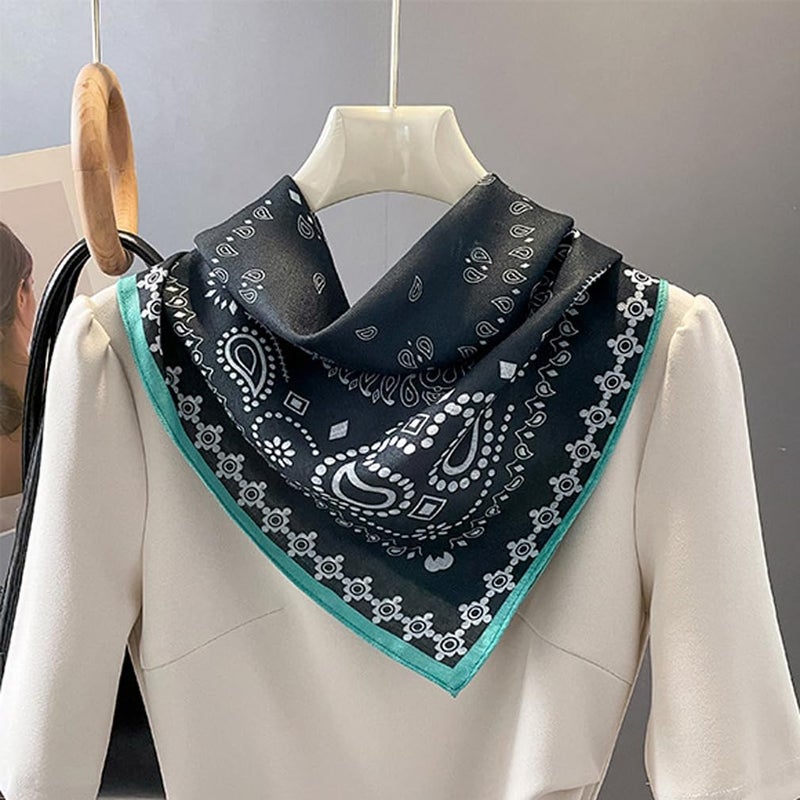 K-Elewon Women Medium Square Scarf Head Scarf Neck Scarf Hair Scarf Head Sleeping Wraps Bandana Scarfs for Women (V06) - Image 3