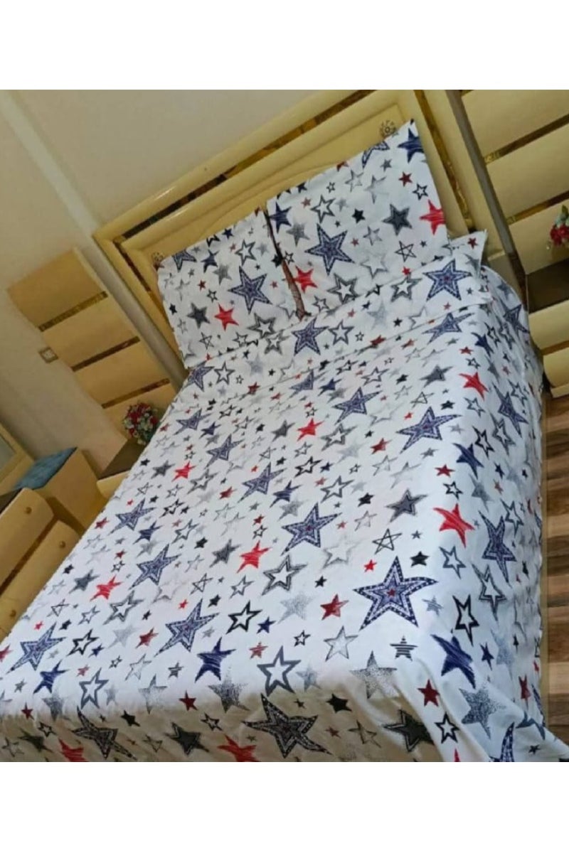 طقم سرير 150 قطن بيكا الوان ثابته مكون من 4 قطع 230*220