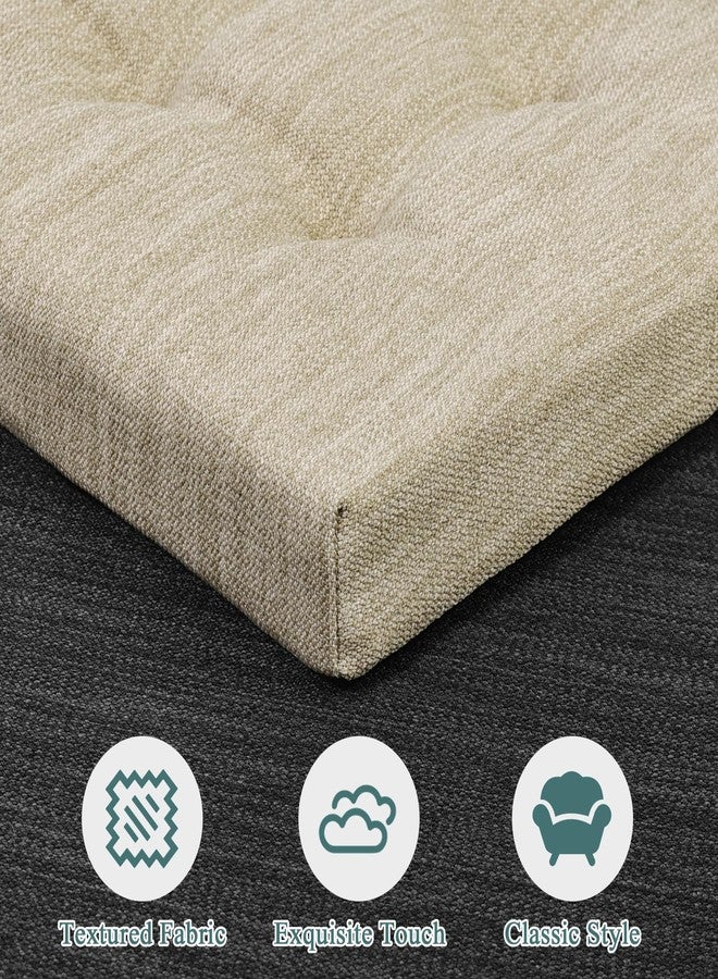 baibu Square Seat Cushion Set of 2, Super Soft 14 Inch Bar Stool Square Seat Cushion with Ties- 2 Pads Only, Beige (14" (35CM)) - Image 5