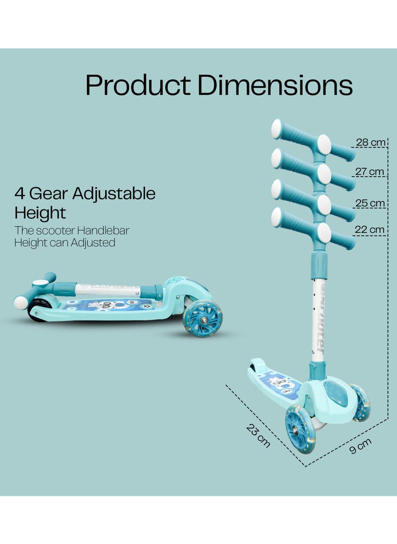 HOCC - Kids' Scooter with LED Lights and 3-Level Height Adjustment - Blue - Image 1