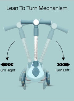 HOCC Kids' Scooter with LED Lights and 3-Level Height Adjustment - Blue  - Image 5