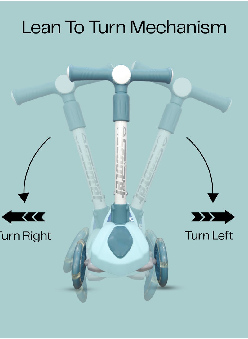 HOCC - Kids' Scooter with LED Lights and 3-Level Height Adjustment - Blue - Image 1