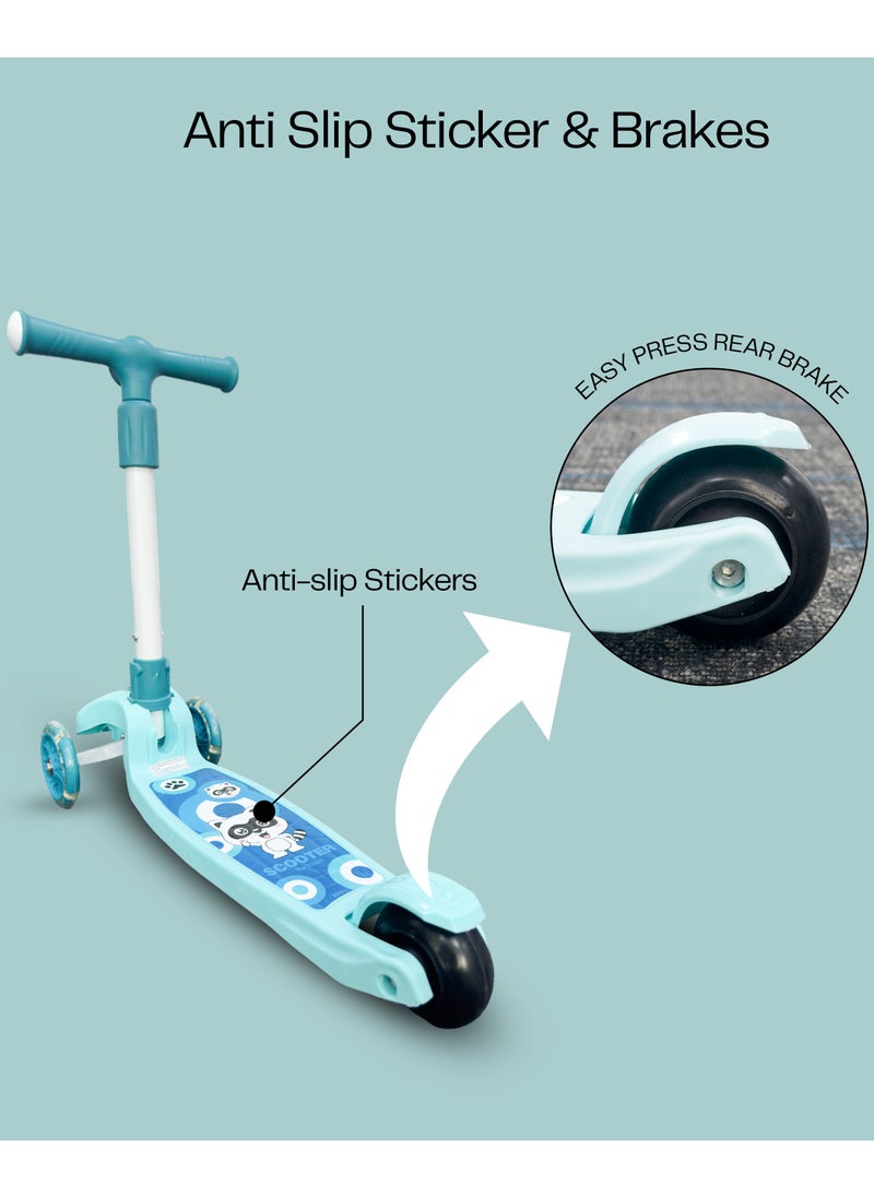HOCC - Kids' Scooter with LED Lights and 3-Level Height Adjustment - Blue - Image 1