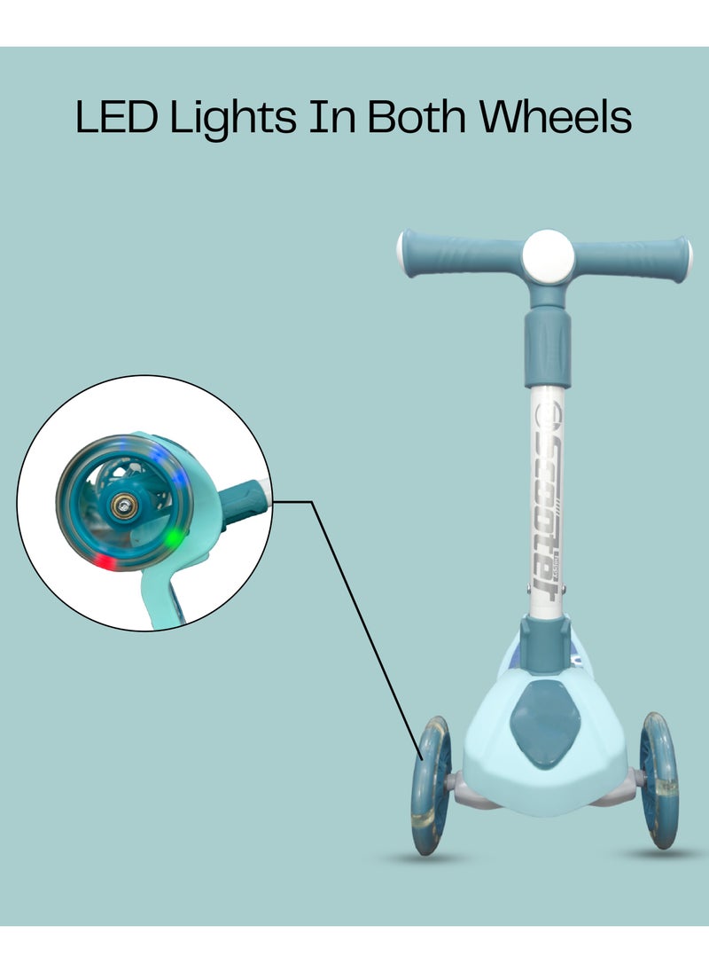 HOCC - Kids' Scooter with LED Lights and 3-Level Height Adjustment - Blue - Image 1