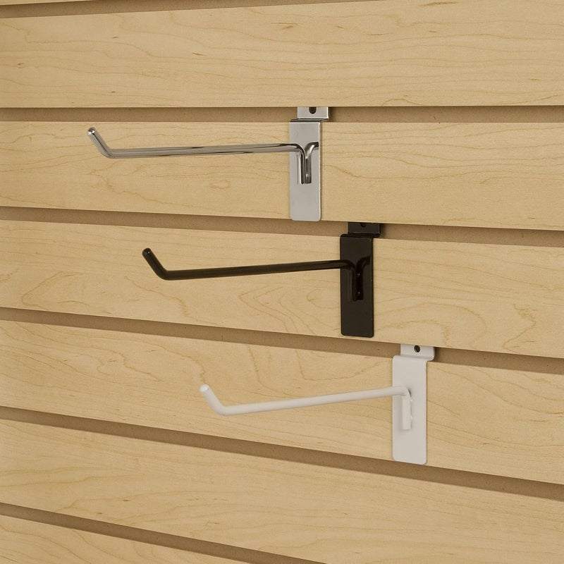 Econoco Slatwall Deluxe Hooks, 6 Inch Display Hooks for Slatwall Panels, Heavy Duty Metal, Pack of 96, Chrome - Image 4