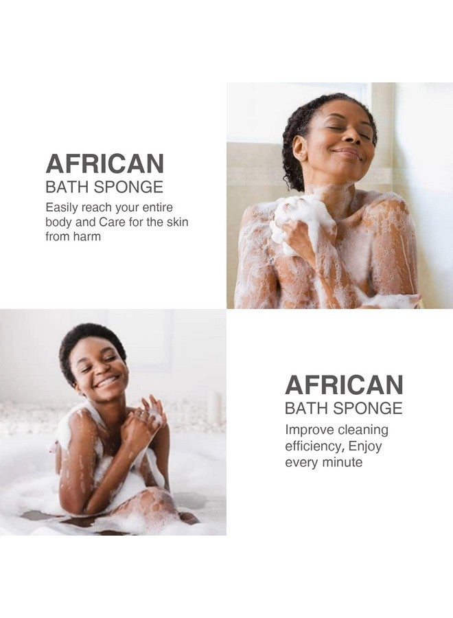 UJFQBH 3 Pieces African Bath Sponge African Net Long Net Bath Sponge Exfoliating Shower Body Scrubber Back Scrubber Skin Smoother,Great for Daily Use(Blue,Black,Off-White) - Image 5