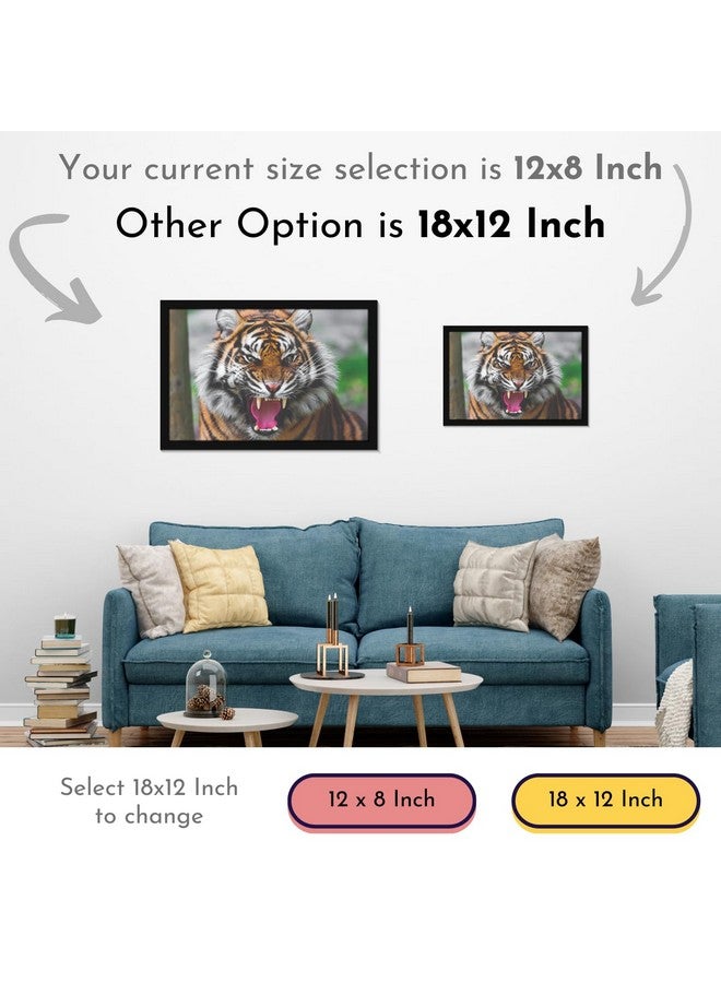 Mad Masters Tiger Wild Animal Painting Aesthetic Hanging Photo Frame Decorative Item Home Decoration and Wall Decor for Living Room and Bedroom (MM 2189, 8x12 Inch, Paper, Without Plexi Glass) - Image 4