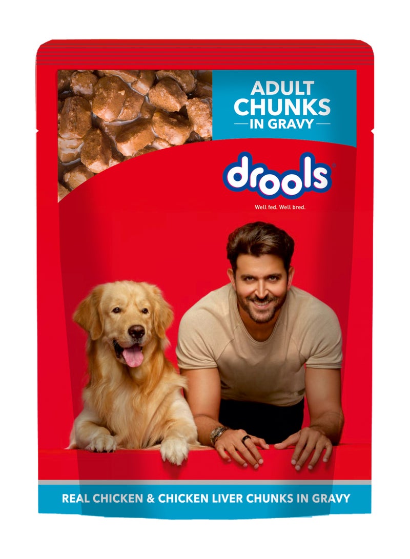 Drools Dog Chicken & Chicken Liver Chunks Gravy Wet Food 6 x 150g  - Image 3