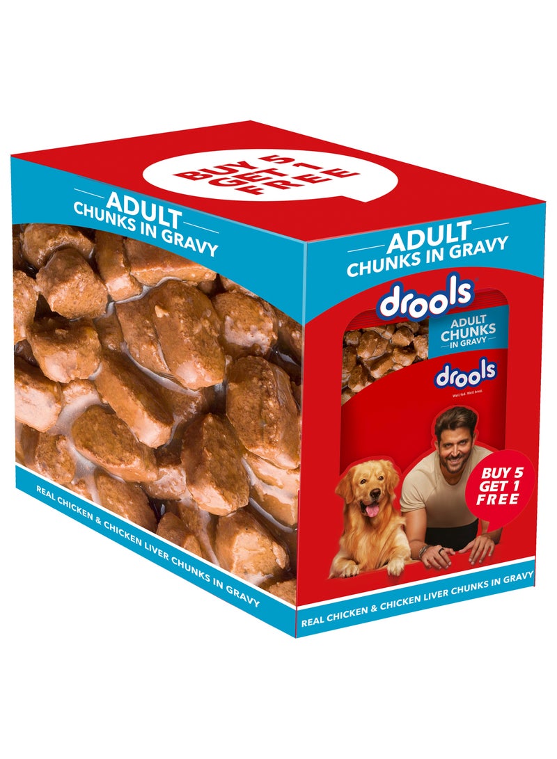 Drools Dog Chicken & Chicken Liver Chunks Gravy Wet Food 6 x 150g  - Image 2